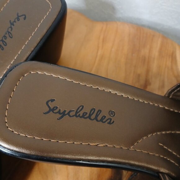 NWOT Seychelles Bronze and Amber beaded slides size 7 - Picture 3 of 6